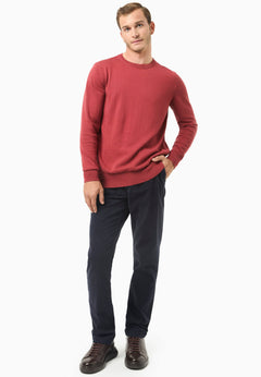 Men's Round Neck Organic Cotton Sweater Merlot