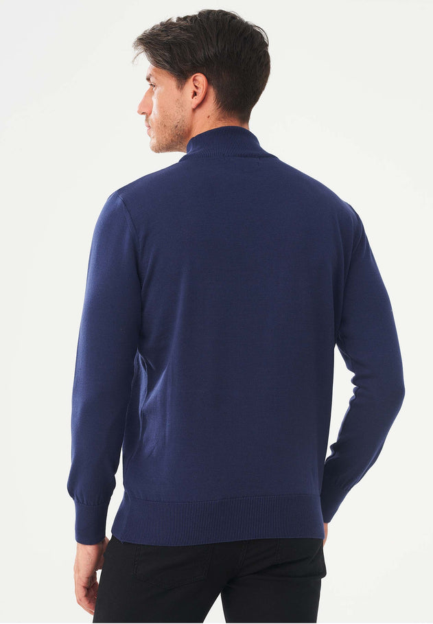 Men's Organic Cotton Turtleneck Sweater Navy