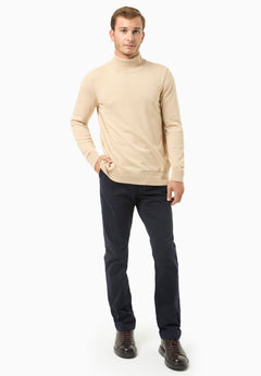 Men's Organic Cotton Turtleneck Sweater Beige