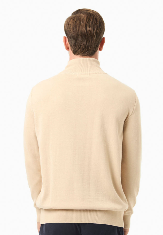 Men's Organic Cotton Turtleneck Sweater Beige
