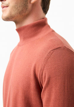 Men's Organic Cotton Turtleneck Sweater Cinnamon