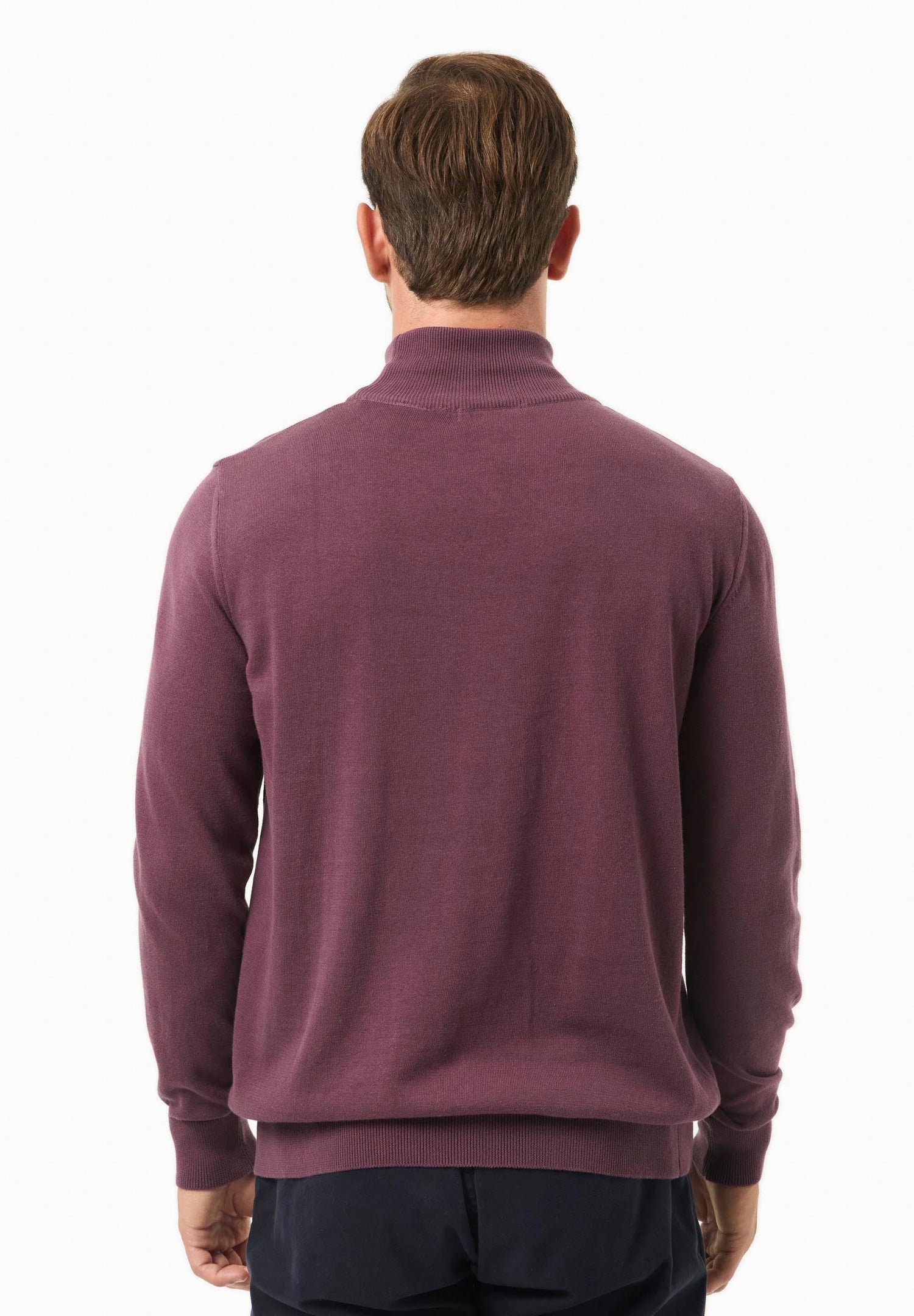 Men's Organic Cotton Turtleneck Sweater Dark Fig
