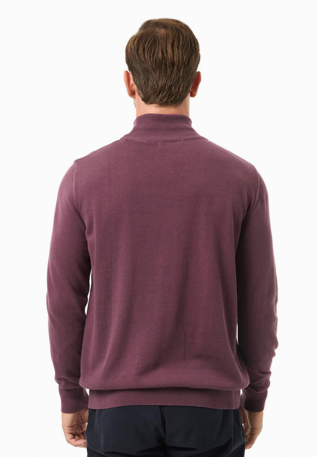 Men's Organic Cotton Turtleneck Sweater Dark Fig