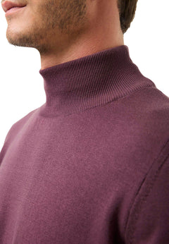Men's Organic Cotton Turtleneck Sweater Dark Fig