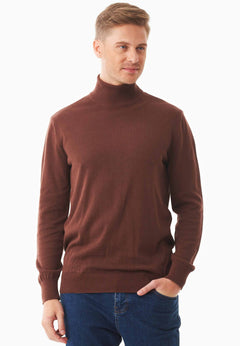 Men's Organic Cotton Turtleneck Sweater Radical Brown