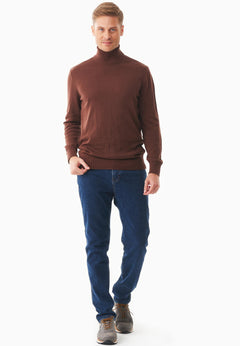 Men's Organic Cotton Turtleneck Sweater Radical Brown