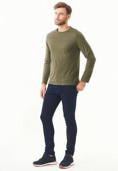 Men's Casual Long-Sleeved T-Shirt Military Olive