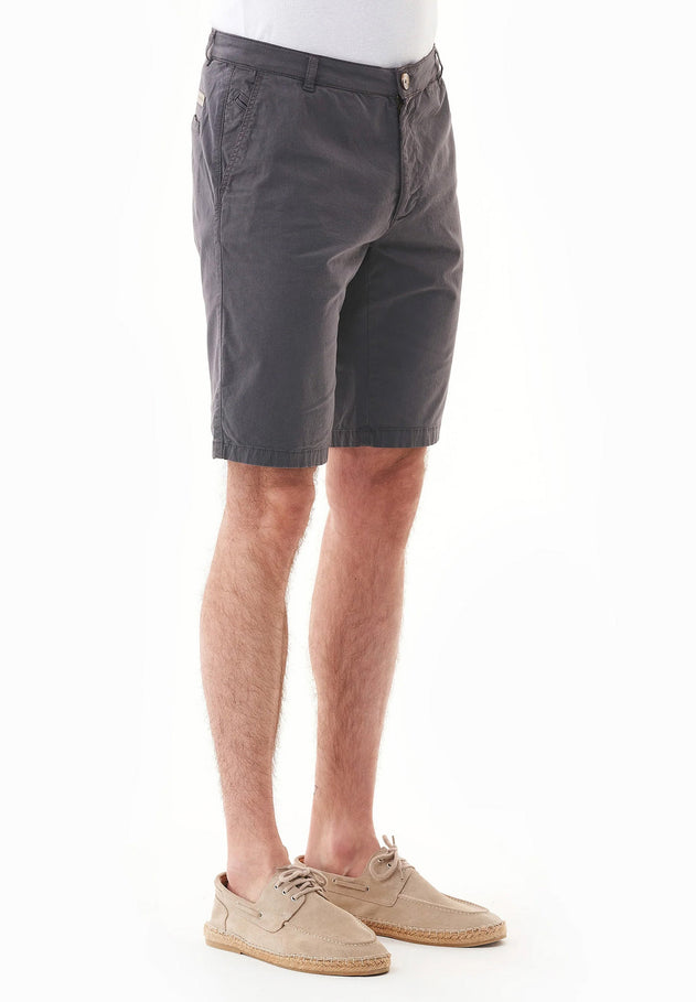 Men's Slim-Fit Organic Cotton Chino Shorts Asphalt
