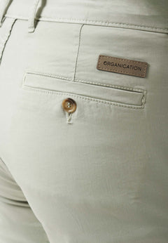 Men's Slim-Fit Organic Cotton Chino Shorts Green Moss