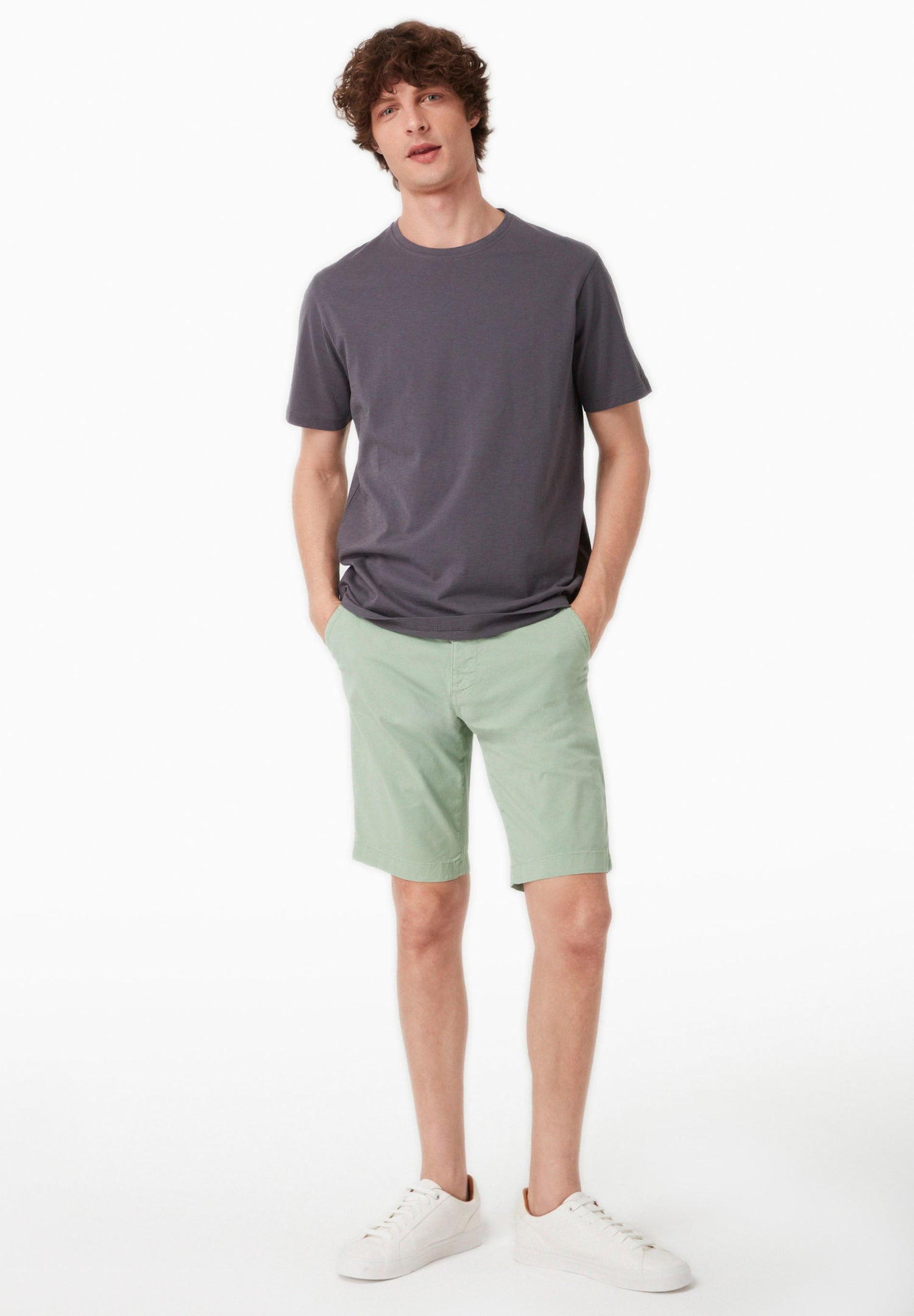 Men's Slim-Fit Organic Cotton Chino Shorts Matcha Green