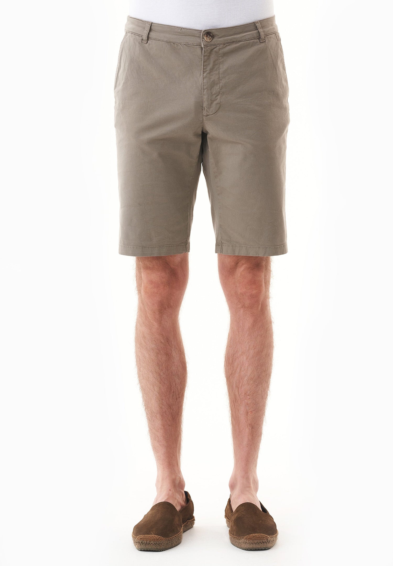 Men's Slim-Fit Organic Cotton Chino Shorts Smokey Olive