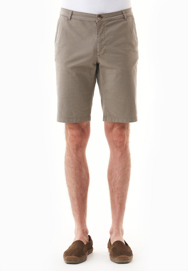 Men's Slim-Fit Organic Cotton Chino Shorts Smokey Olive