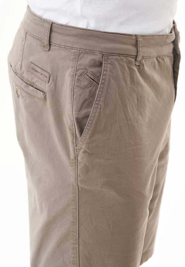 Men's Slim-Fit Organic Cotton Chino Shorts Smokey Olive