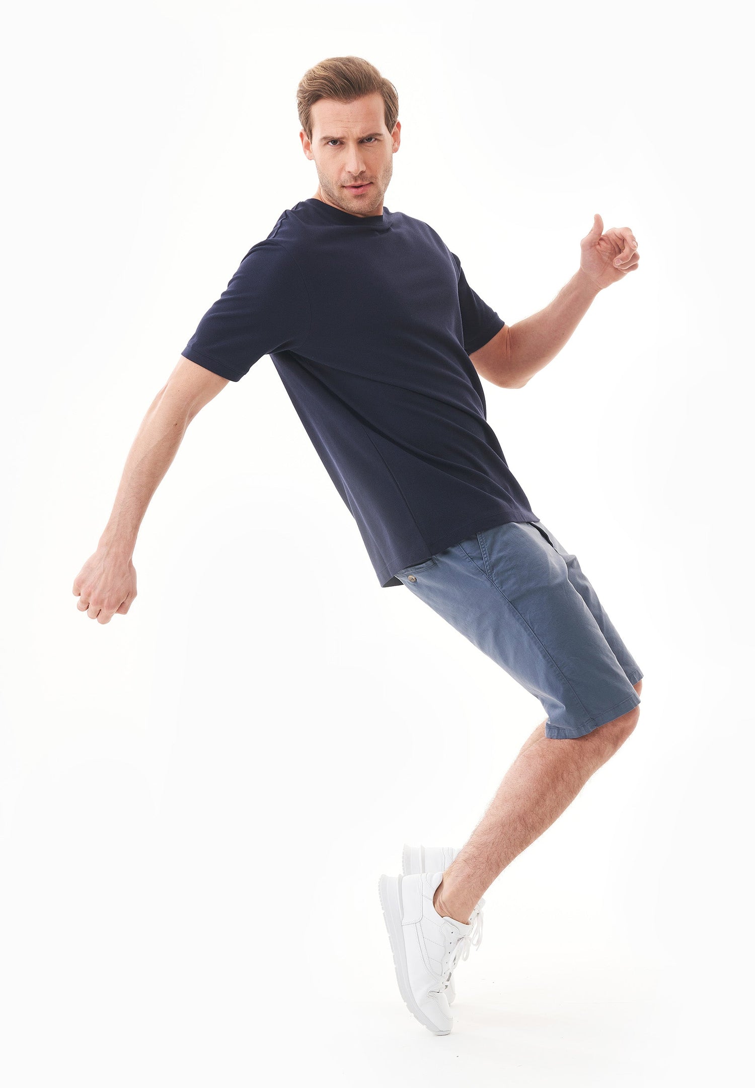 Men's Slim-Fit Organic Cotton Chino Shorts Vintage Blue