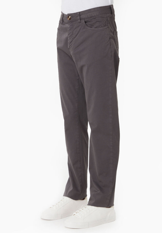 Men's Regular-Fit Organic Cotton Trousers Asphalt