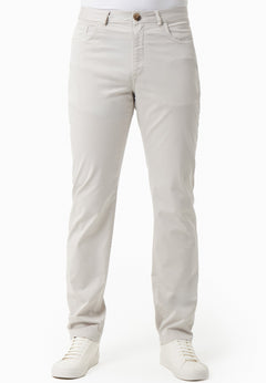Men's Regular-Fit Organic Cotton Trousers Light Grey