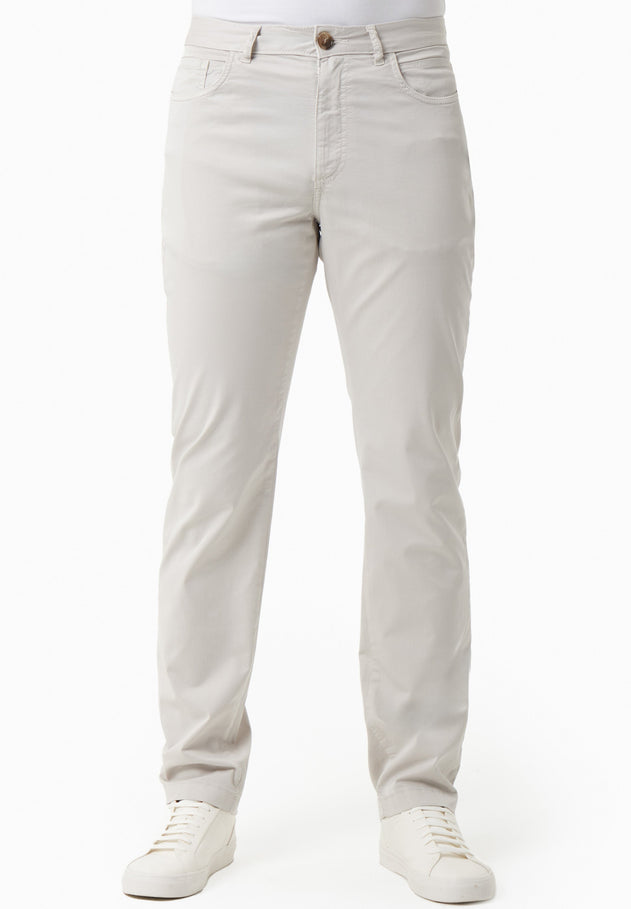 Men's Regular-Fit Organic Cotton Trousers Light Grey