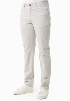 Men's Regular-Fit Organic Cotton Trousers Light Grey