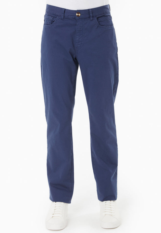 Men's Regular-Fit Organic Cotton Trousers Navy