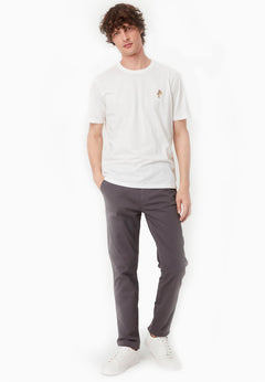Men's Slim-Fit Organic Cotton Trousers Asphalt