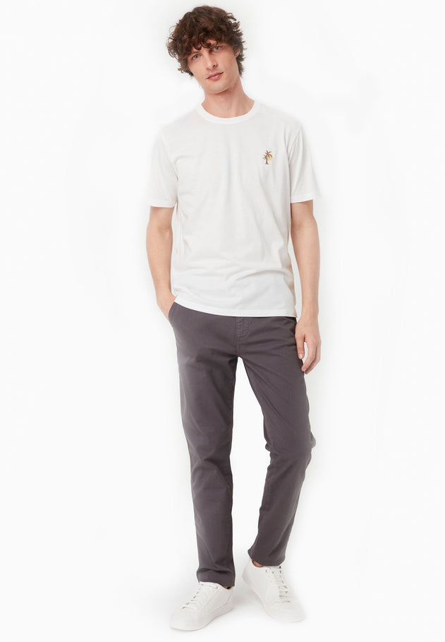 Men's Slim-Fit Organic Cotton Trousers Asphalt