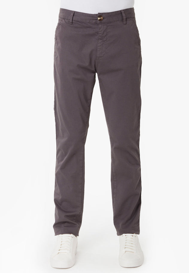 Men's Slim-Fit Organic Cotton Trousers Asphalt