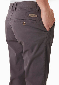 Men's Slim-Fit Organic Cotton Trousers Asphalt