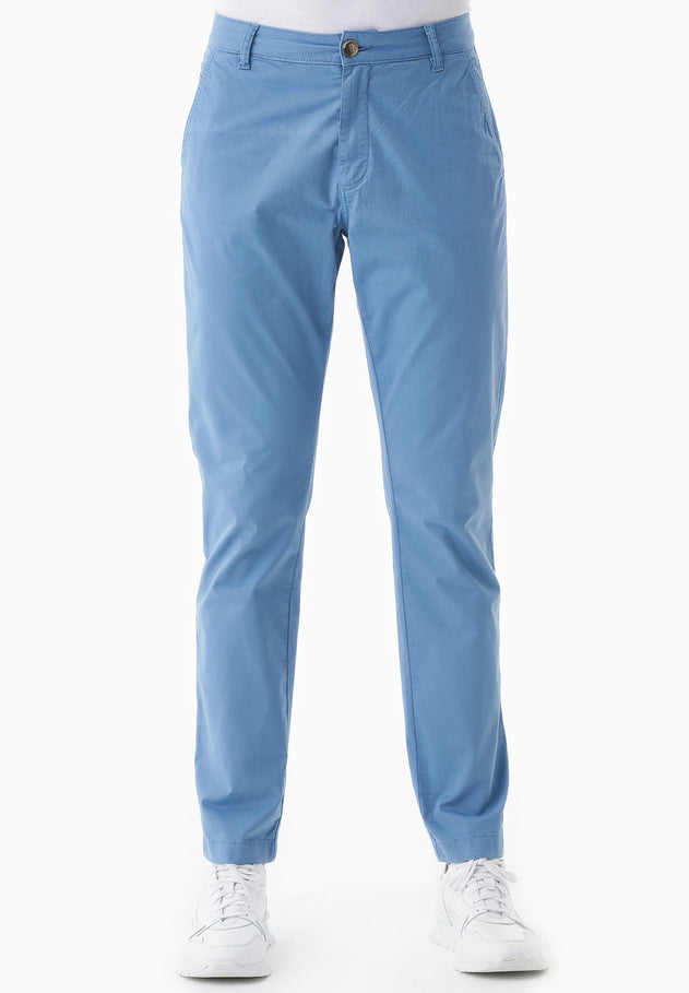 Men's Slim-Fit Organic Cotton Trousers Coronet Blue