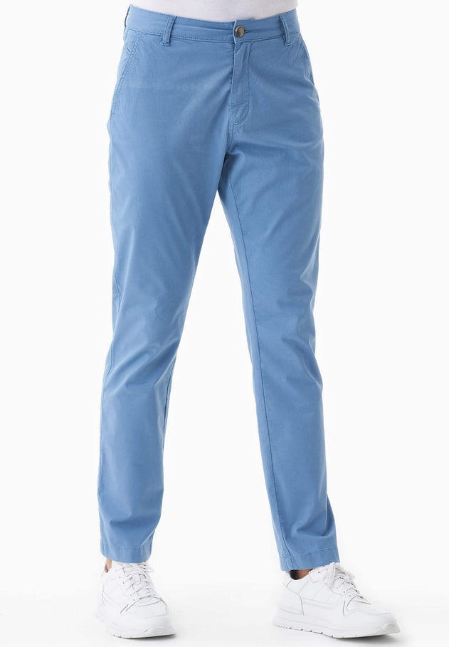 Men's Slim-Fit Organic Cotton Trousers Coronet Blue
