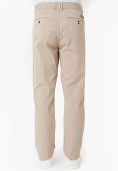 Men's Slim-Fit Organic Cotton Trousers Feather Beige