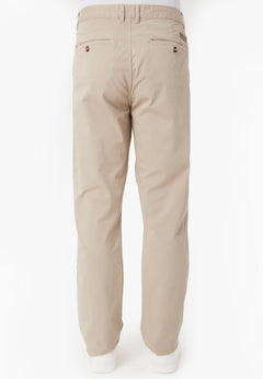 Men's Slim-Fit Organic Cotton Trousers Feather Beige