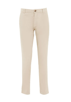 Men's Slim-Fit Organic Cotton Trousers Feather Beige