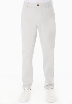 Men's Slim-Fit Organic Cotton Trousers Light Grey