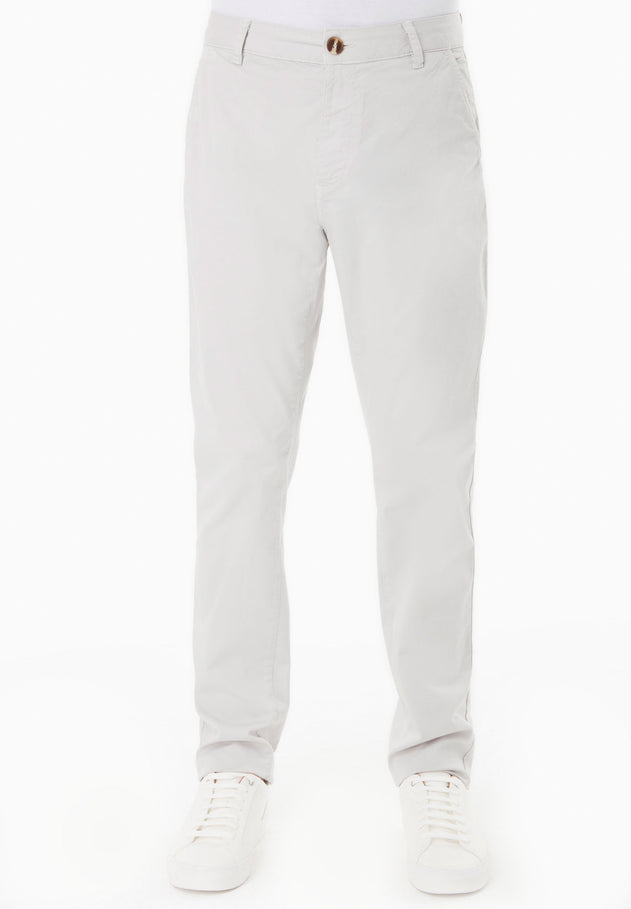 Men's Slim-Fit Organic Cotton Trousers Light Grey