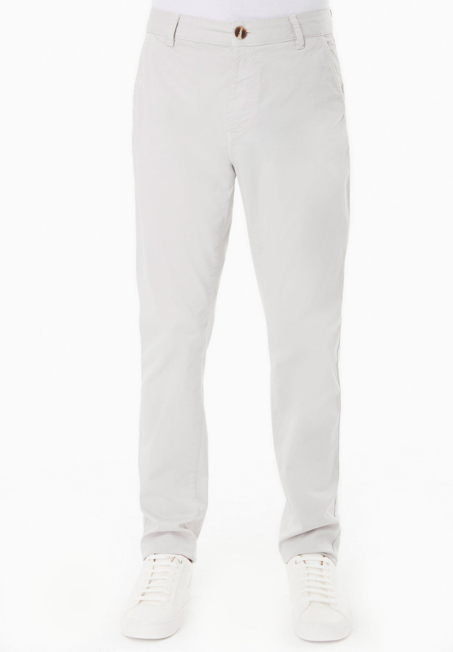 Men's Slim-Fit Organic Cotton Trousers Light Grey