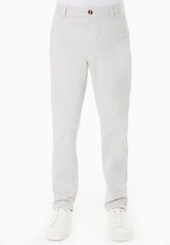 Men's Slim-Fit Organic Cotton Trousers Light Grey