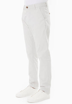 Men's Slim-Fit Organic Cotton Trousers Light Grey