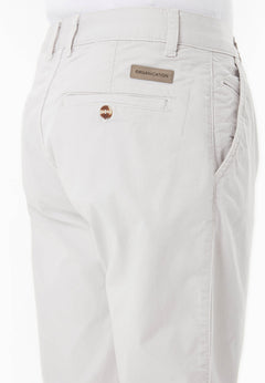 Men's Slim-Fit Organic Cotton Trousers Light Grey