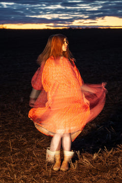 Rauha Midi Dress Pink/Orange