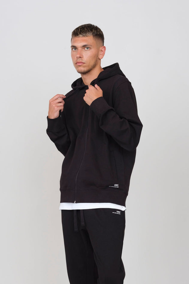 Men's Hoodie With A Zipper Black