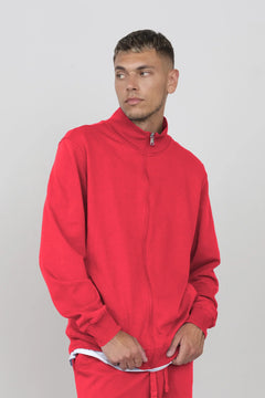 Men's Sweatshirt With A Zipper Red