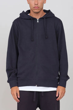 Gauzed Hoodie With A Zipper Blue