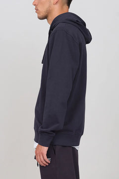 Gauzed Hoodie With A Zipper Blue