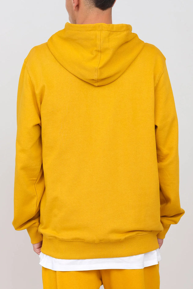 Gauzed Hoodie With A Zipper Ochre