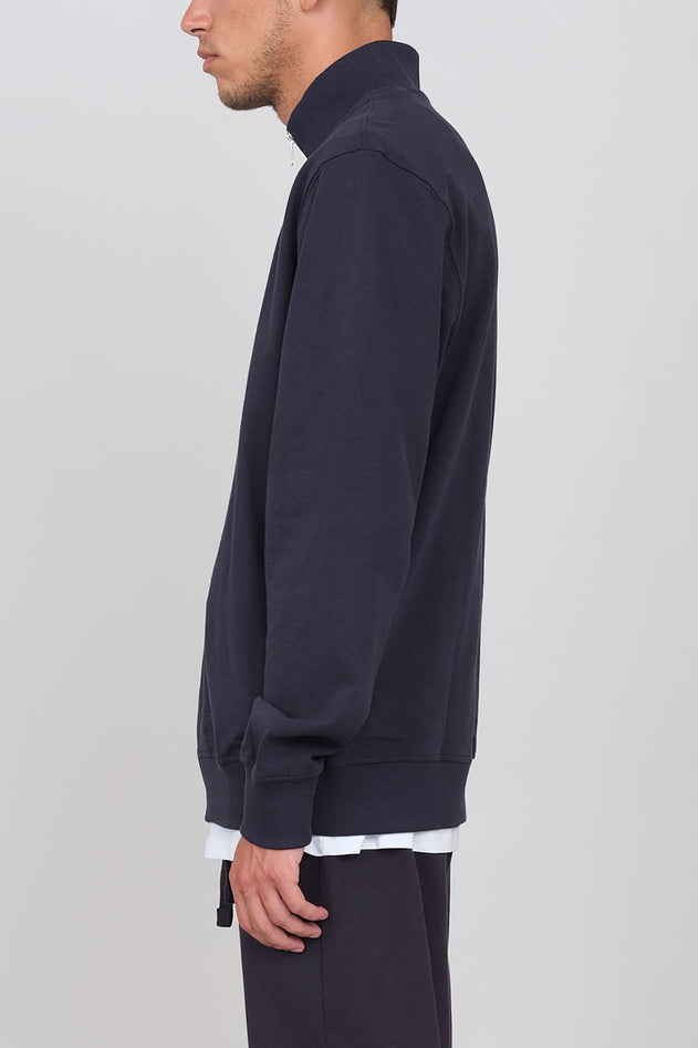 Gauze Sweatshirt With A Zipper Blue