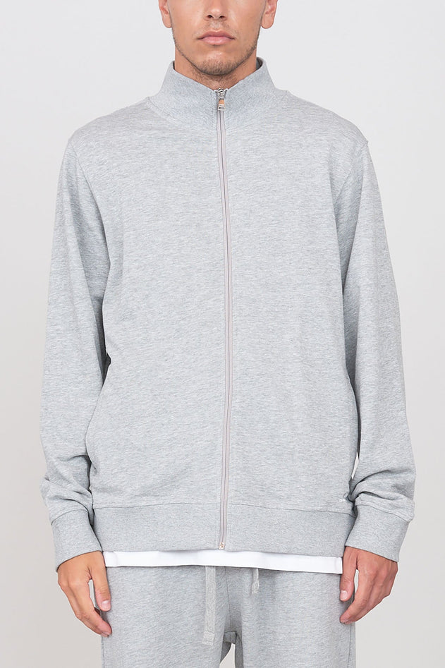 Gauze Sweatshirt With A Zipper Grey