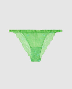 Lace Satin Bikini Tanga Mint Green