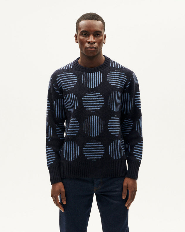 Blue merino wool japan Khem sweater