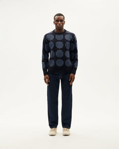 Blue merino wool japan Khem sweater
