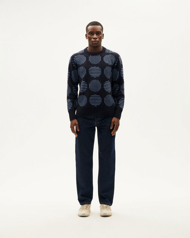 Blue merino wool japan Khem sweater